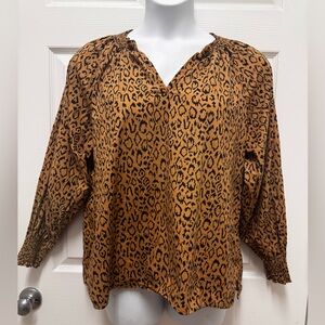 Maurices Animal Print Blouse - Brown and Black